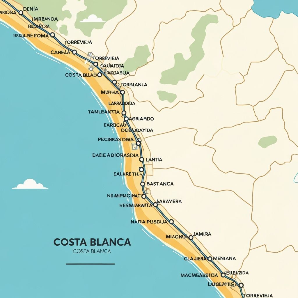 Map of Alicante and Costa Blanca service area